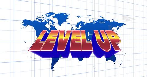 level up text with world map hologram background - Download Free Stock Images Pikwizard.com