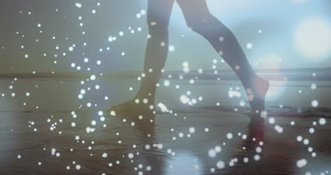 Dreamy Beach Walk with Magical Light Sparkles