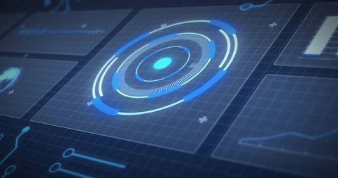Futuristic Data Interface with Digital Processing Elements - Download Free Stock Images Pikwizard.com