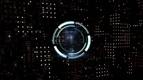 Futuristic Digital Interface with Abstract Scanning Circles