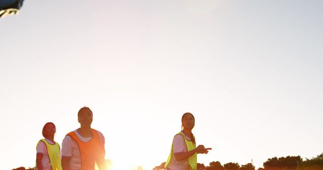 Team Exercising During Sunset Outdoor Activity - Download Free Stock Images Pikwizard.com