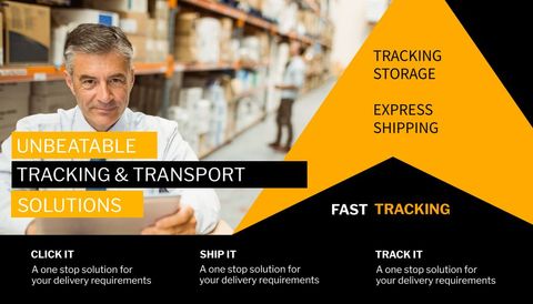Efficient Logistics Professional Promoting Reliable Tracking Solutions - Download Free Stock Templates Pikwizard.com