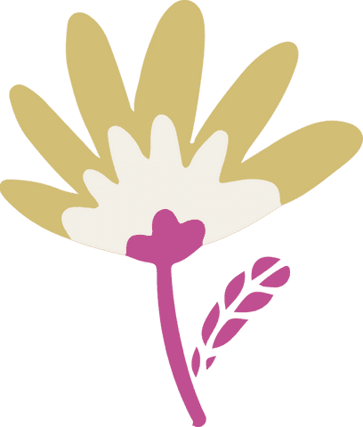 Transparent Minimalist Stylized Flower with Mustard Petals