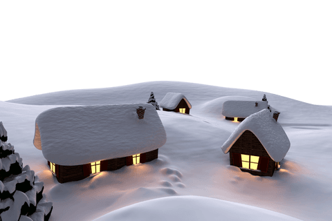 tranquil christmas village illustration with snow on transparent - Download Free Stock Videos Pikwizard.com