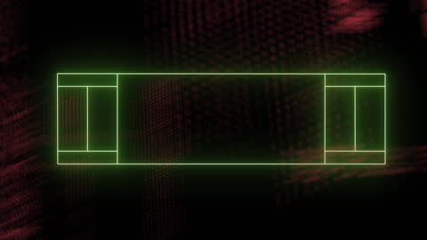 Neon Sports Field with Digital Data Processing Animation