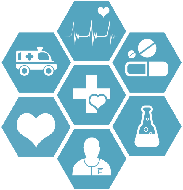 Blue Hexagons with Medical Healthcare Icons on Transparent Background - Download Free Stock Videos Pikwizard.com