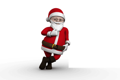 cheerful cartoon santa claus leaning transparent background - Download Free Stock Videos Pikwizard.com