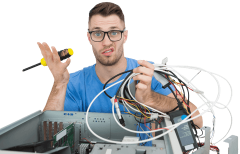 confused it professional handling complex wiring in transparent background - Download Free Stock Videos Pikwizard.com