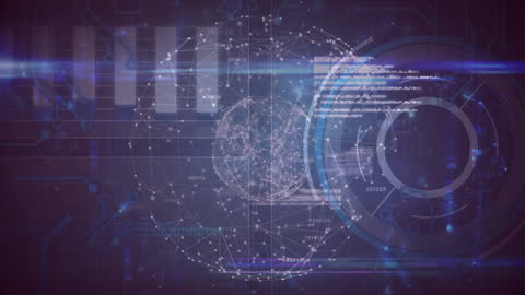 Abstract Digital Network With Global Connections