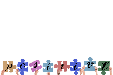 hands holding jigsaw pieces forming word positive on transparent background - Download Free Stock Videos Pikwizard.com