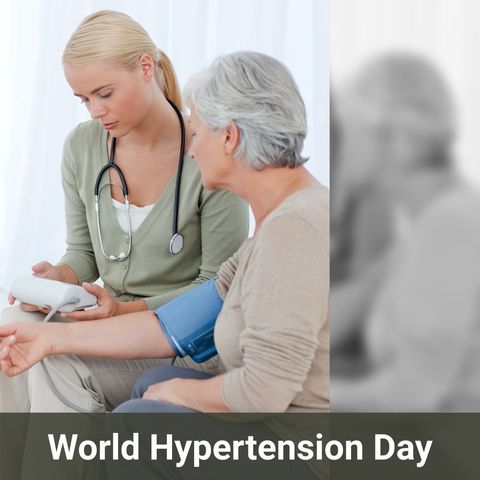 healthcare professional measuring senior adult blood pressure - Download Free Stock Templates Pikwizard.com