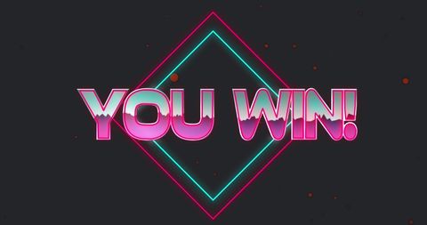 Retro Glowing Victory Message with Neon Accents
