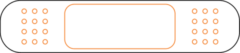 Transparent bandage with orange outline minimalist style