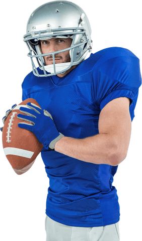american football player in blue ready to throw ball on transparent background - Download Free Stock Videos Pikwizard.com