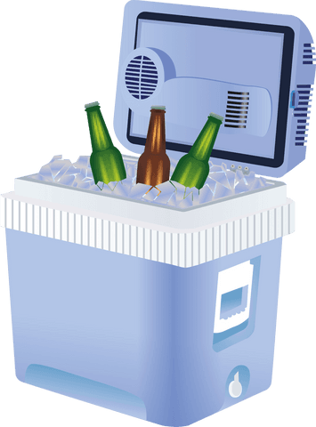 transparent png bottles in portable ice cooler illustrating chill vacation lifestyle - Download Free Stock Videos Pikwizard.com