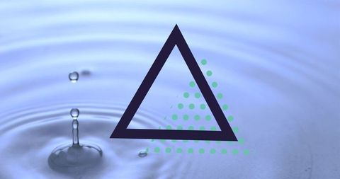 Droplet Rings With Triangle Overlay Symbolizing Movement - Download Free Stock Images Pikwizard.com