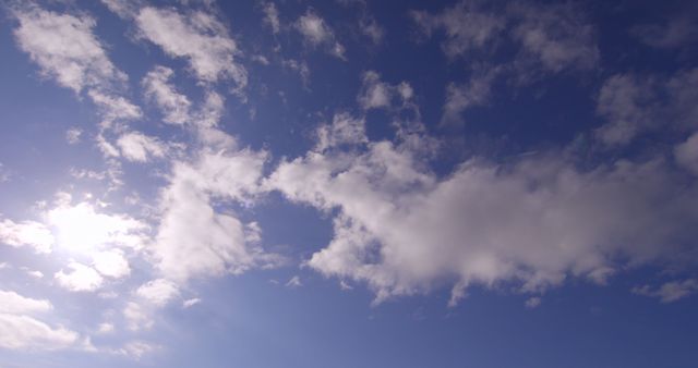 Blue sky with clouds and sunshine