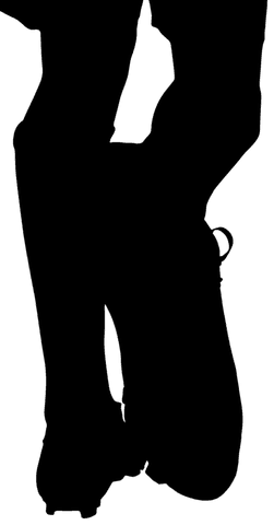 Silhouette of Football Player's Legs on Transparent Background