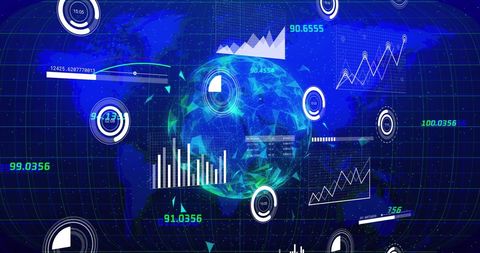 Holographic data visualization on world map