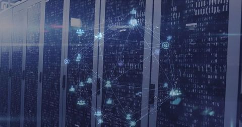 Advanced server network with digital connections and data processing