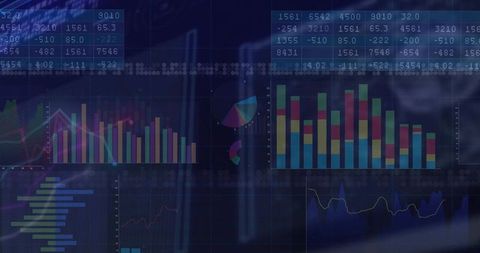 Dark-themed dashboard with data visualization and analytics