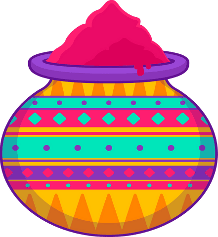 Vibrant ceramic pot design with magenta powder overflow