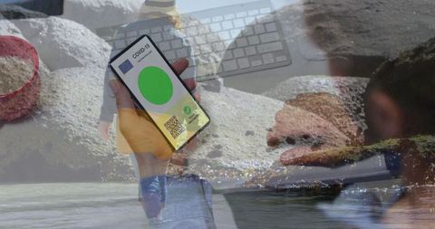 Digital covid passport and beach travel