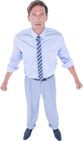 Transparent Full-Length Businessman Clenching Fists Standing Firm - Download Free Stock Videos Pikwizard.com