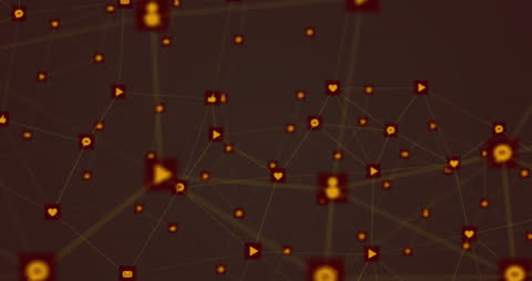 Animated Network of Social Media and Technology Icons