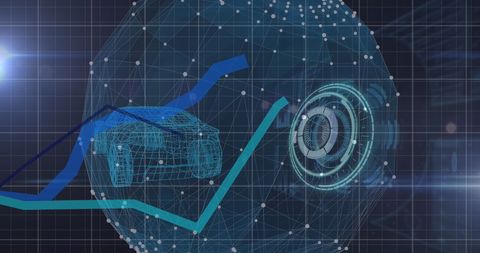 Futuristic Car Design with Digital Globe and Data Visualization - Download Free Stock Images Pikwizard.com