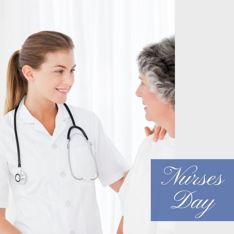 Nurse Compassionately Assisting Senior Patient on International Nurses Day - Download Free Stock Templates Pikwizard.com