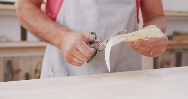 Carpenter Using Utility Knife to Trim Plywood - Download Free Stock Images Pikwizard.com