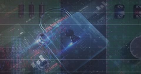 Cyber Security Lock with Digital Interface Elements - Download Free Stock Images Pikwizard.com