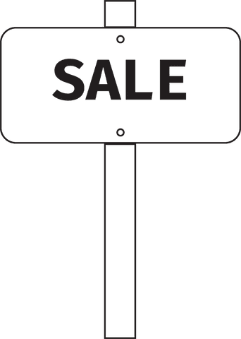 Black sale vector icon on transparent sign background