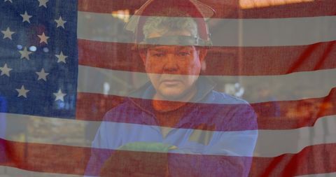 American patriotism in industrial workforce imagery