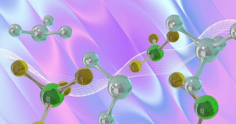 Abstract Molecular Chemistry on Vibrant Gradient Background - Download Free Stock Images Pikwizard.com