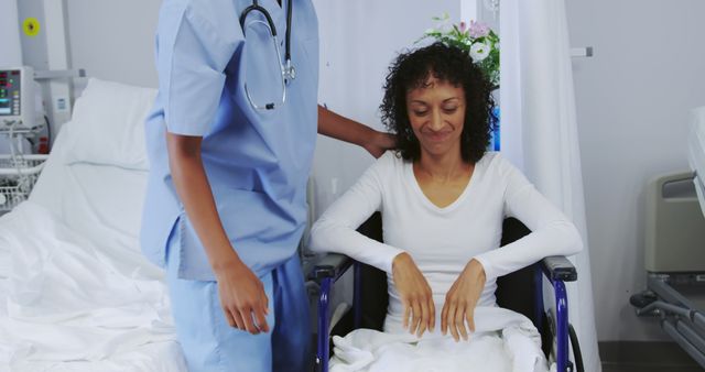 Nurse Assisting Female Patient in Hospital Room - Download Free Stock Images Pikwizard.com