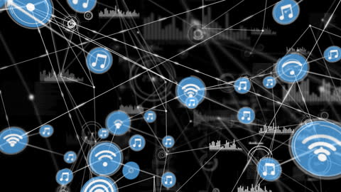 Digital Connectivity and Music Icon Network Illustration