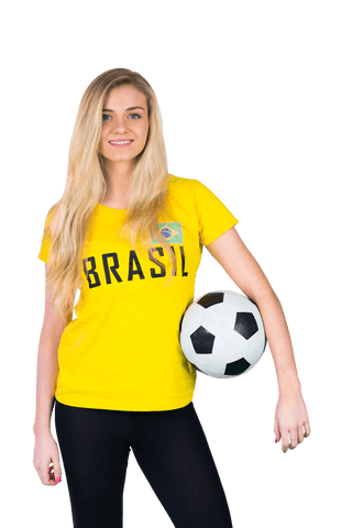 cheerful fan with brazil jersey holding soccer ball transparent png - Download Free Stock Videos Pikwizard.com