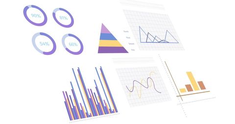 Stylized Graphs and Charts on White Background for Data Analysis Concepts - Download Free Stock Images Pikwizard.com