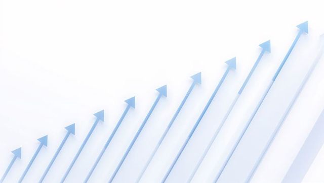 Rising Arrows Showing Growth and Progress on Clean Blue Diagonal Gradient