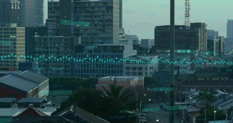 Digital Financial Data Overlay on Urban Skyline Business Concept - Download Free Stock Images Pikwizard.com