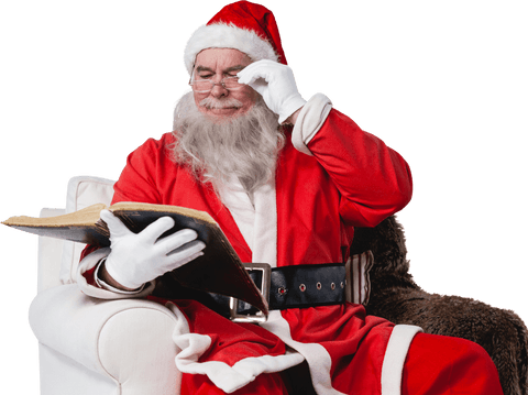 Santa Claus Carefully Reading Bible Transparent Background - Download Free Stock Videos Pikwizard.com