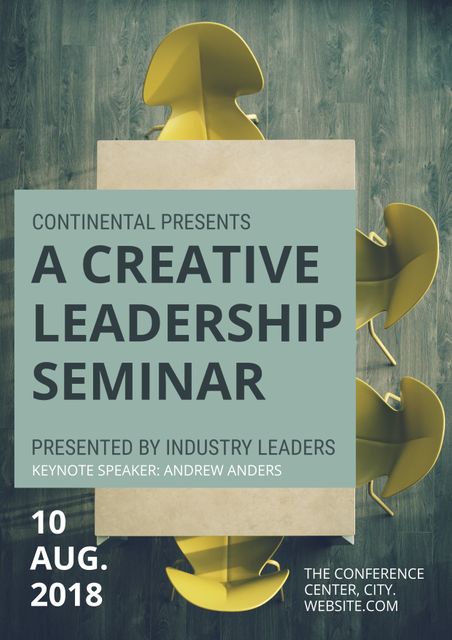 Creative Leadership Seminar Ad Featuring Keynote Speaker - Download Free Stock Templates Pikwizard.com