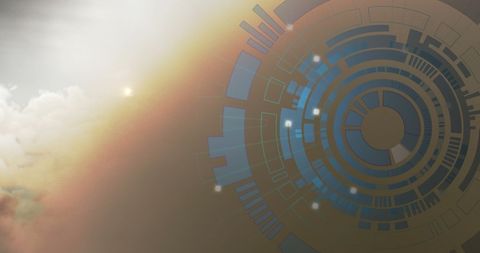 Digital Interface Over Clouds with Futuristic Scope Scanning - Download Free Stock Images Pikwizard.com