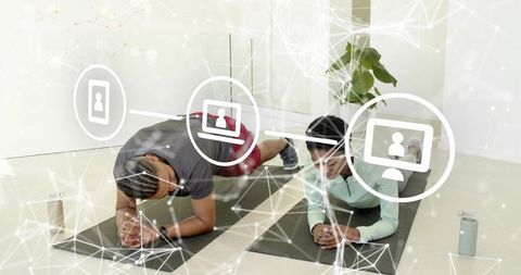 Two-Person Forearm Plank Training with Virtual Coaching Overlay for Home Core Strength