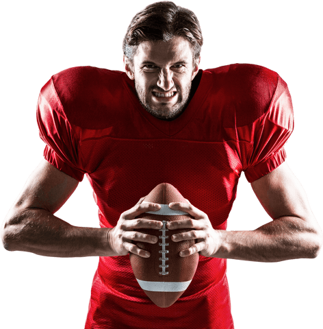 transparent aggressive american football player holding ball - Download Free Stock Videos Pikwizard.com