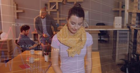 Financial Analysis with Diverse Business Team and Digital Graphics