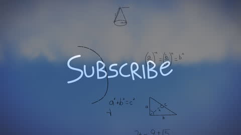 Subscribe Text Animation with Mathematical Formulas in Cloudy Sky
