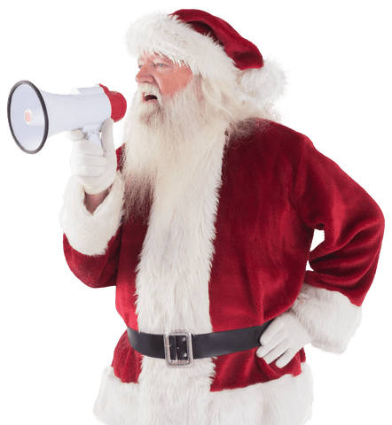 santa claus announcing with transparent megaphone clipart - Download Free Stock Videos Pikwizard.com